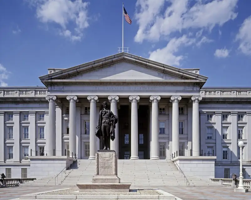 The Treasury Department building.